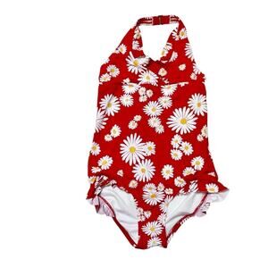 Garnet Hill One Piece Ruffle Halter Swim Suit Size 10